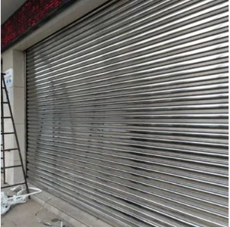 Electric Rolling Security Gate - Stainless Steel, Windproof & Galvanized Elbow Grille