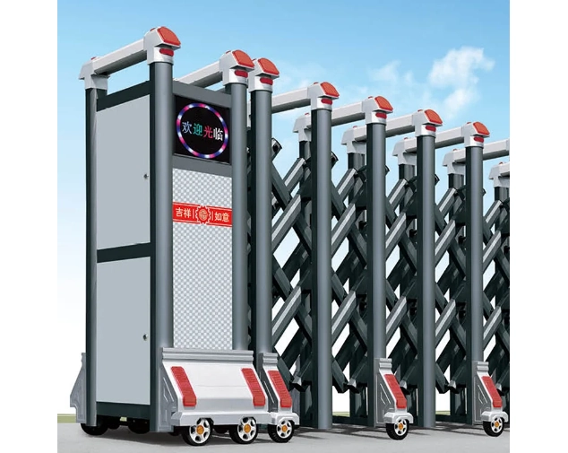 Commercial Apartment Automatic Telescopic Door – Aluminum Alloy Electric Safety Barrier, Outdoor Durable Design