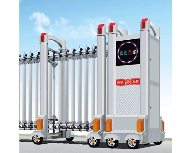 Commercial Apartment Automatic Telescopic Door – Aluminum Alloy Electric Safety Barrier, Outdoor Durable Design