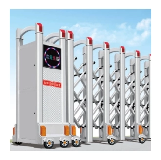 Commercial Apartment Automatic Telescopic Door - Aluminum Alloy Electric Safety Barrier, Outdoor Durable Design