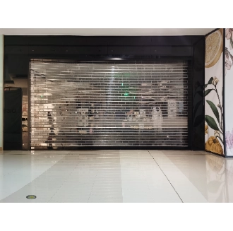 Anti-Theft Sliding Door with Security Grill - Clear Polycarbonate & Modern Design for Commercial Security