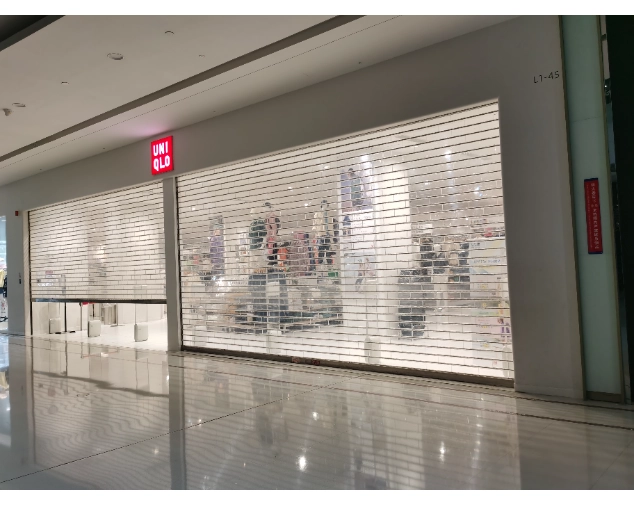 Anti-Theft Sliding Door with Security Grill – Clear Polycarbonate & Modern Design for Commercial Security