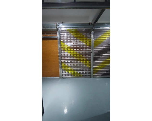 Anti-Theft Sliding Door with Security Grill – Clear Polycarbonate & Modern Design for Commercial Security
