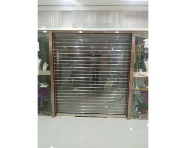 Anti-Theft Sliding Door with Security Grill – Clear Polycarbonate & Modern Design for Commercial Security