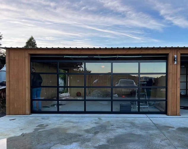 Tempered Glass Overhead Garage Door for House