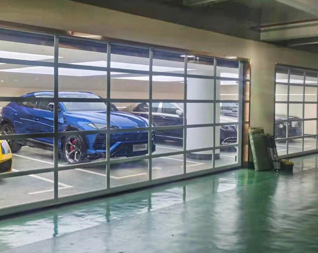 Tempered Glass Overhead Garage Door for House