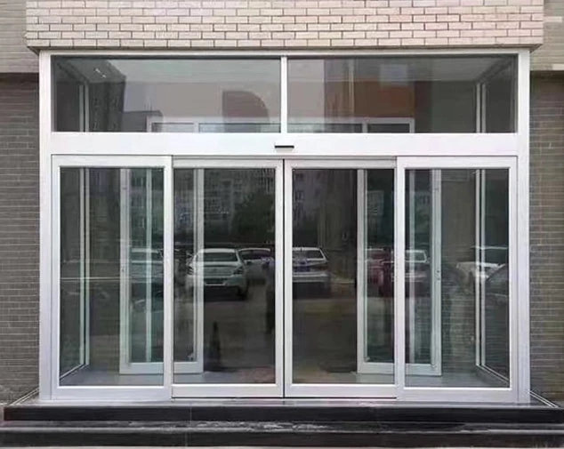 Sensor operated tempered glass door